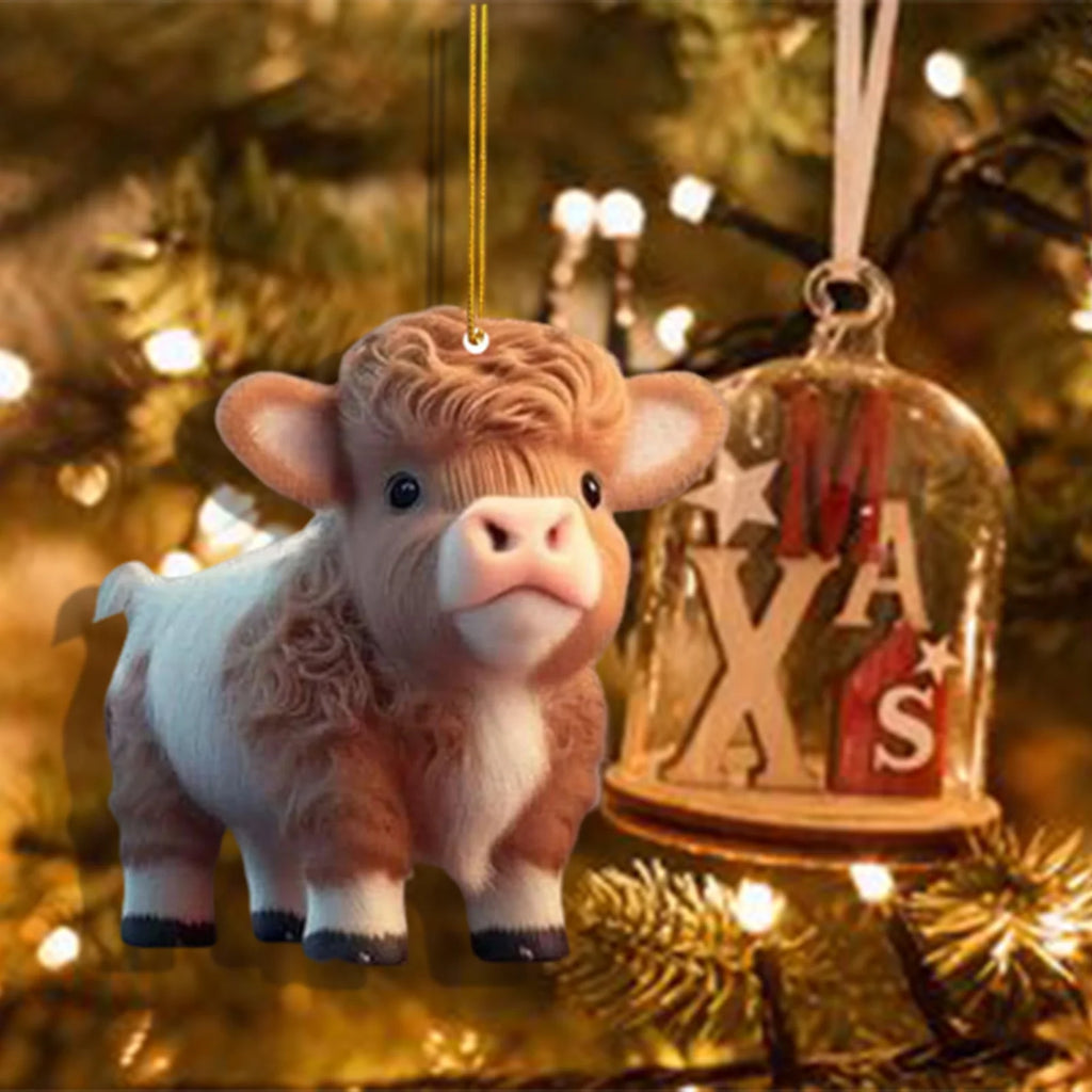 Cute Cartoon Cow Hanging Pendant – Car &amp; Christmas Ornament