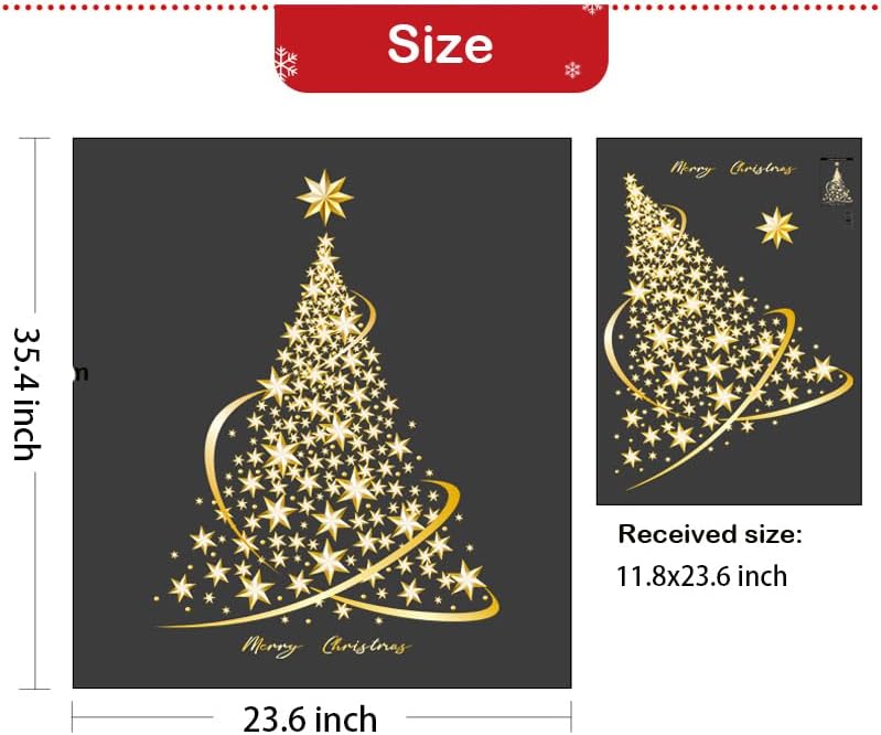 2 Pack Christmas Tree Window Clings Stickers for Glass