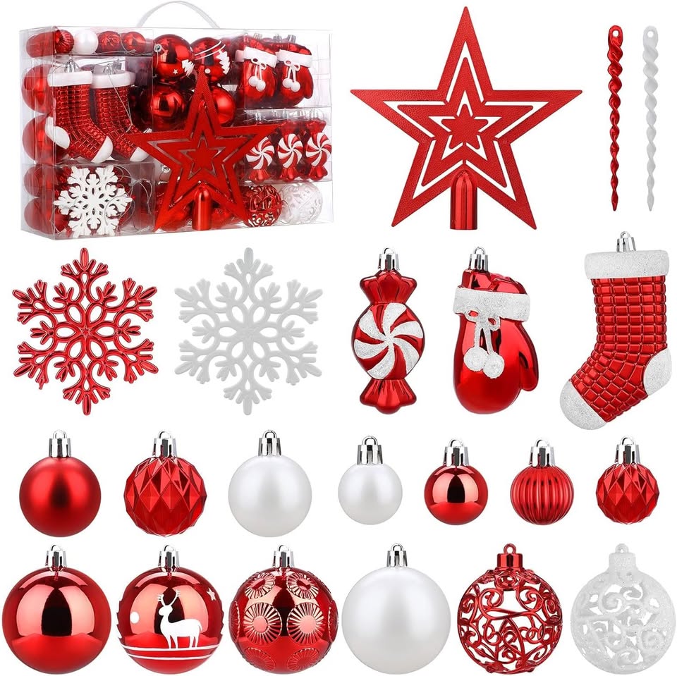 128Pcs Christmas Tree Decorations Set Christmas Decor Ornaments