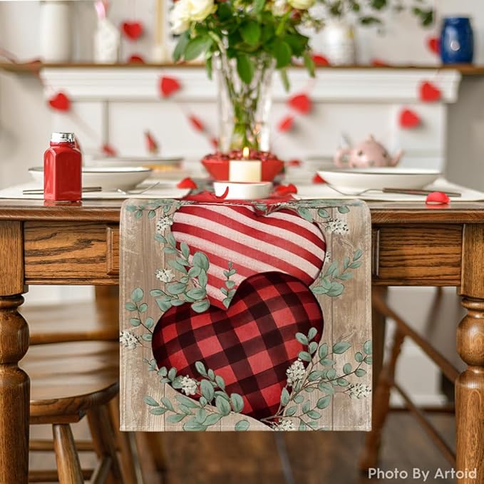 Valentine's Table Runner for Home Party Decor