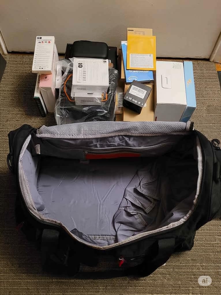 Bag for Men Women 40L with Shoe Compartment Waterproof Duffle