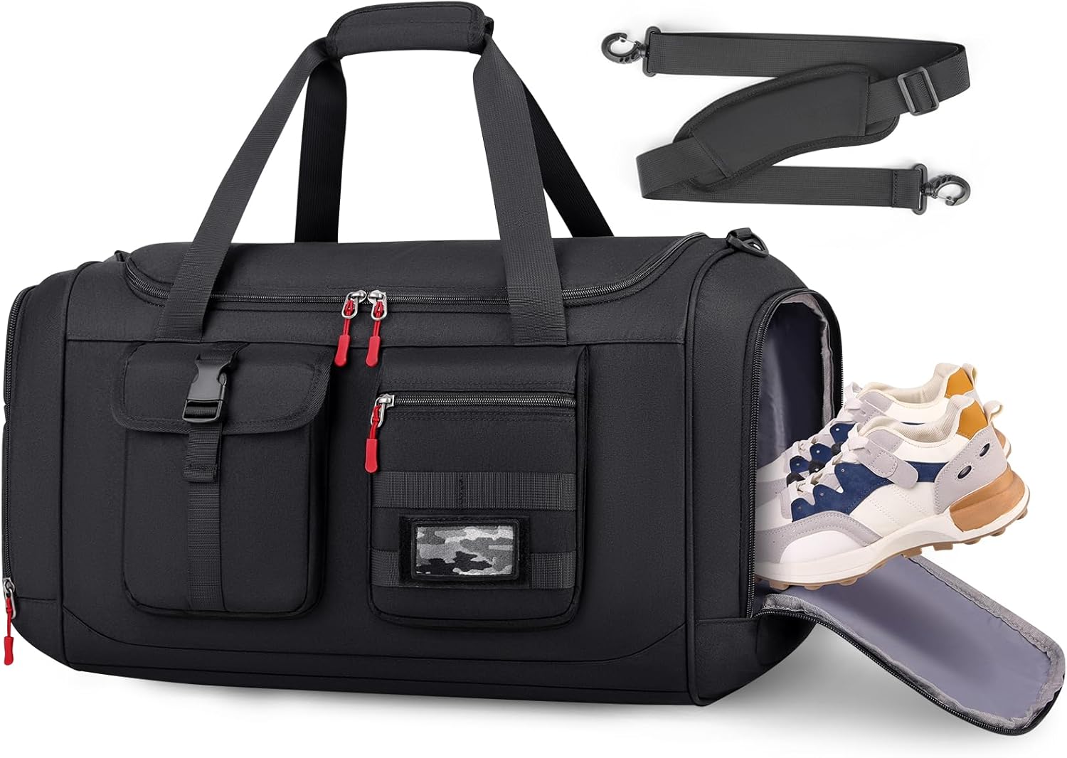 Bag for Men Women 40L with Shoe Compartment Waterproof Duffle