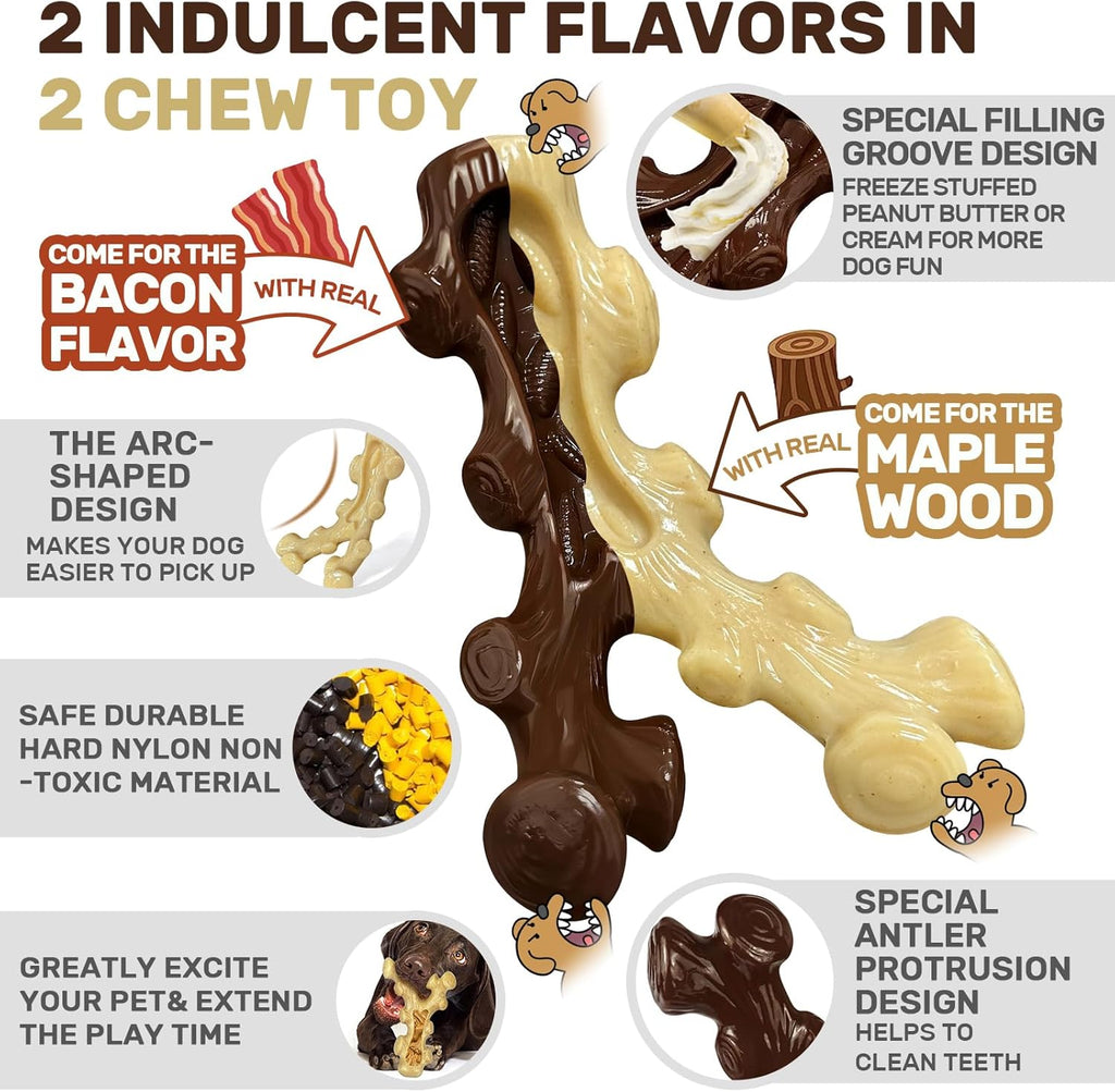 2 Pack Tough Dog Chew Toys – For Aggressive Chewers (Medium/Large Dogs)