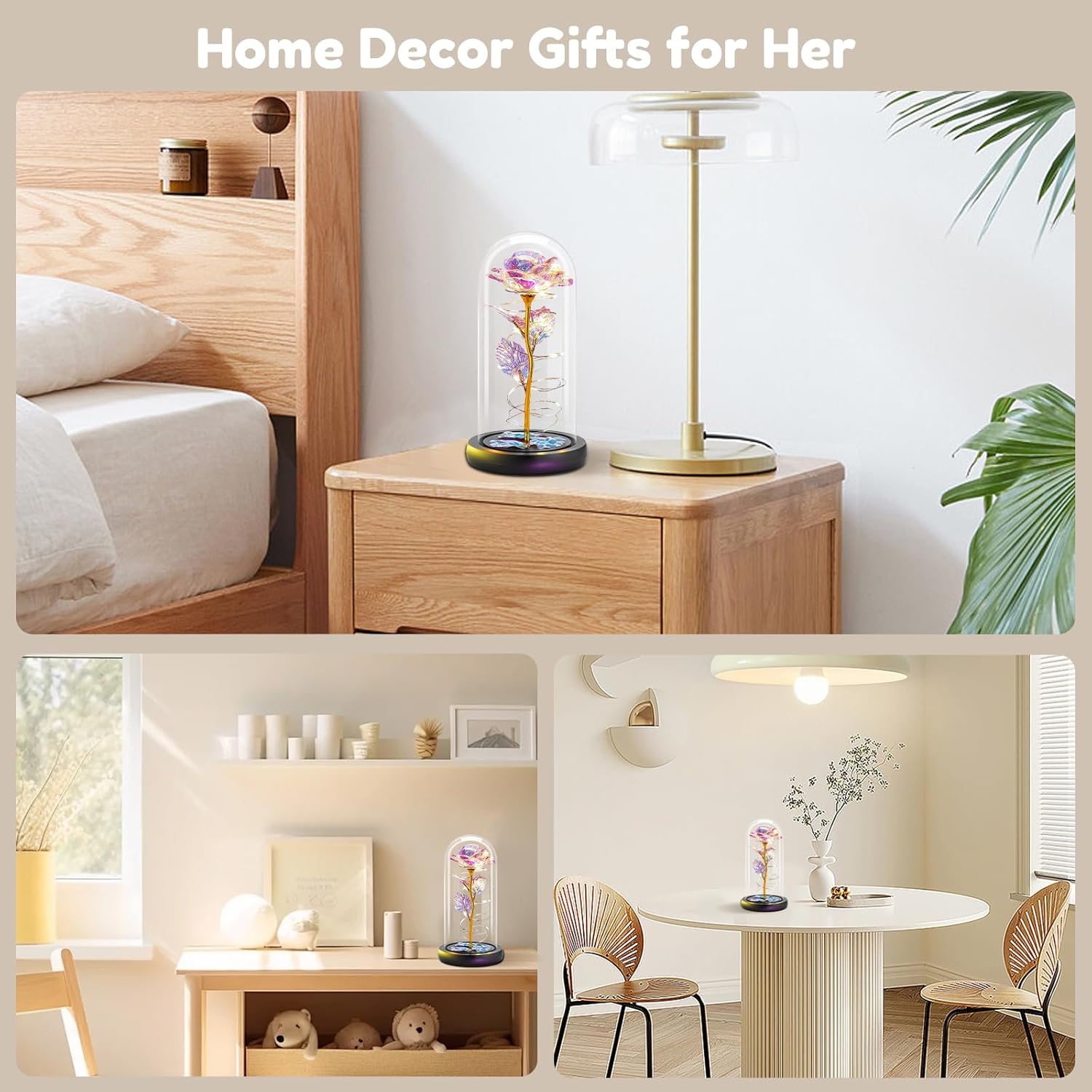 Otlonpe Glass Rose Flower – Perfect Gift for Women | Christmas, Birthday, Valentine’s Day