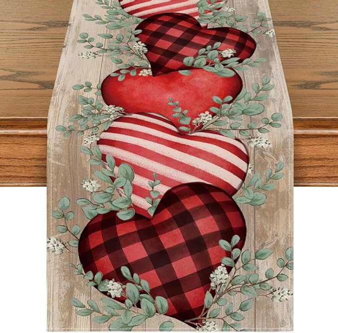 Valentine's Table Runner for Home Party Decor