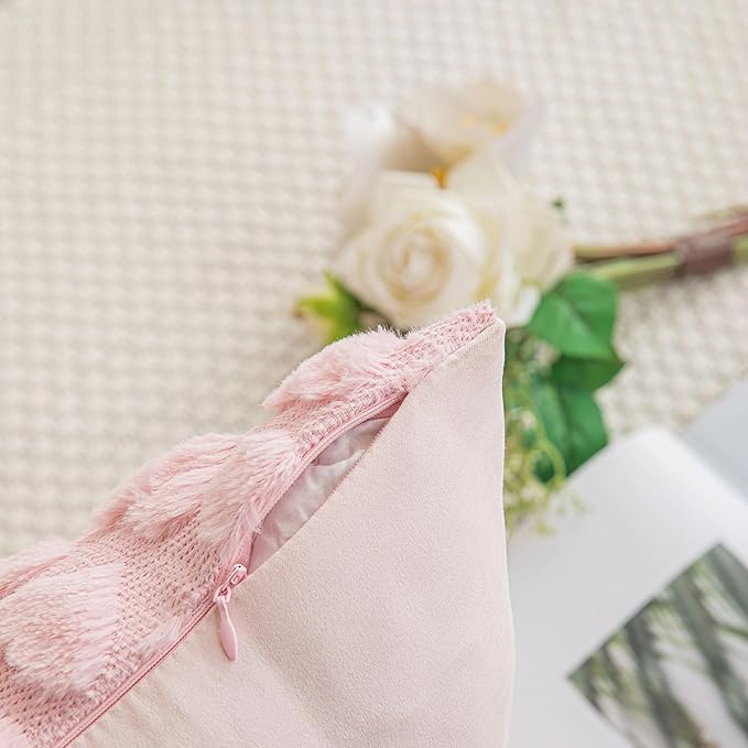 2 Heart Love Cute Pink Valentine’s Throw Pillow Cover – Romantic Decorative Cushion Cover for Home Décor