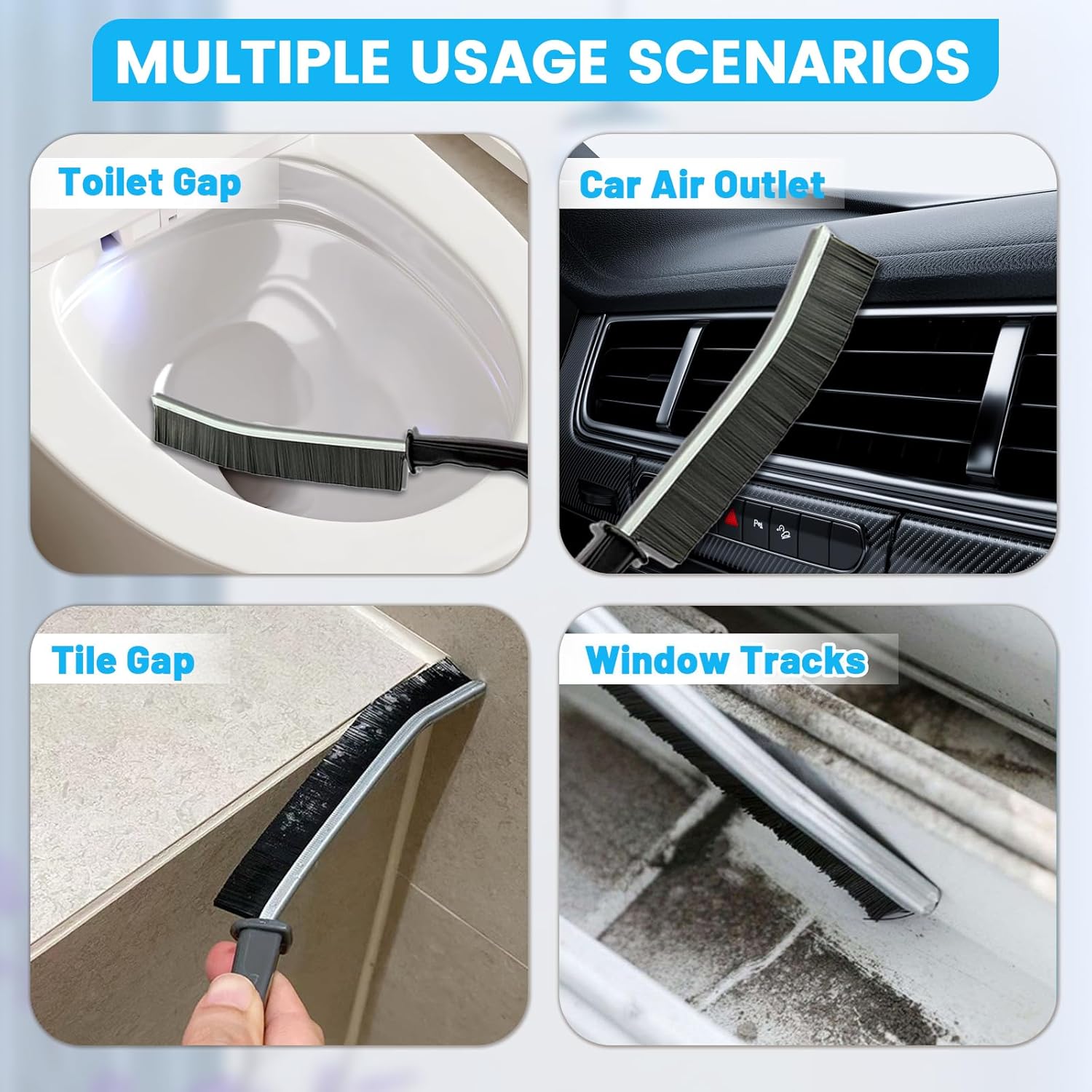 16PCS Crevice Cleaning Brush Set – Deep Gap & Window Groove Cleaner
