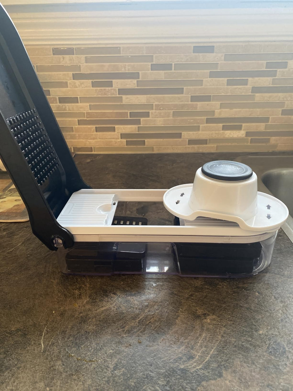 Vegetable Chopper & Mandoline Slicer – 6-in-1 Julienne Cutter, Dicer & Grater for Onion, Potato, Salad & Cheese (Compact, White)