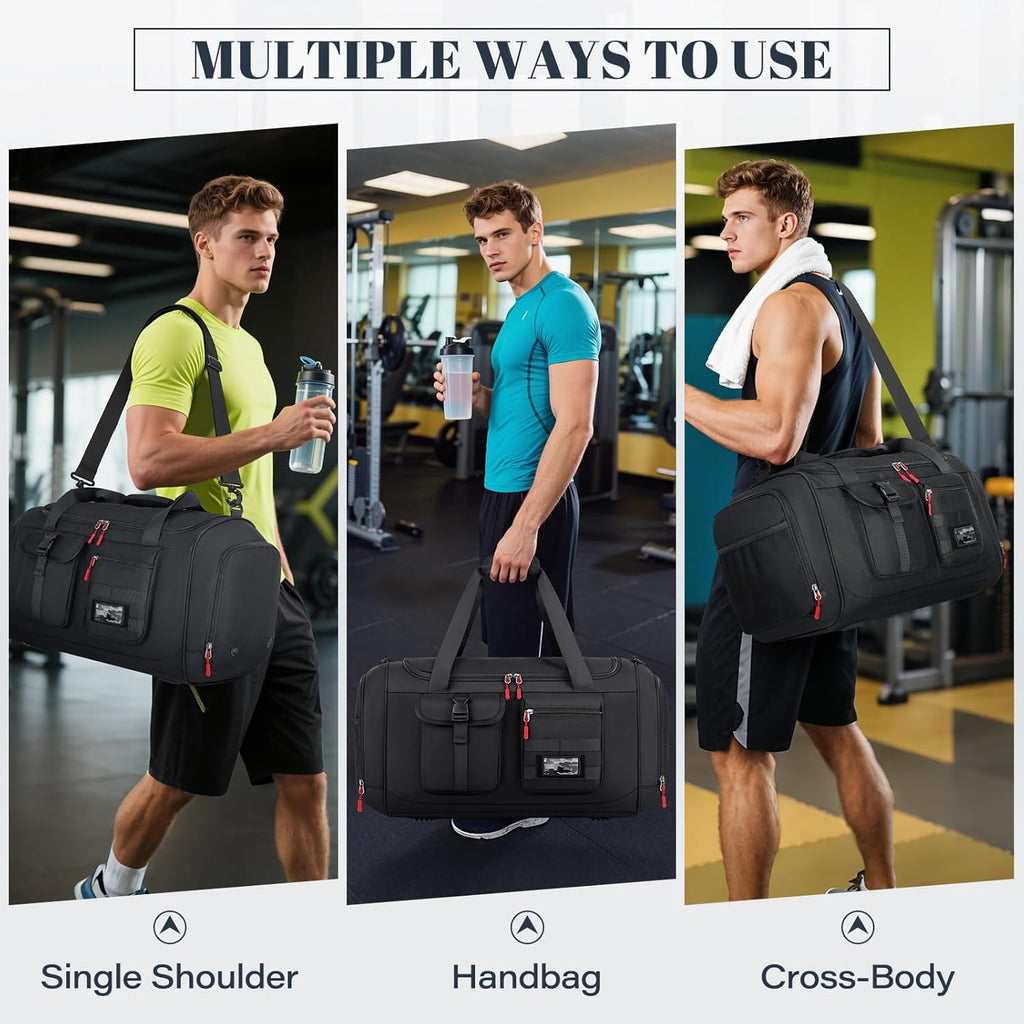 Bag for Men Women 40L with Shoe Compartment Waterproof Duffle