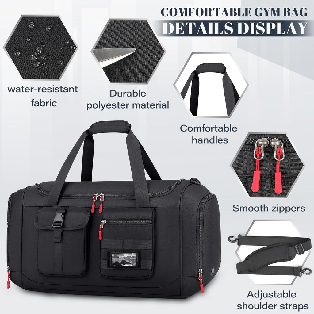 Bag for Men Women 40L with Shoe Compartment Waterproof Duffle