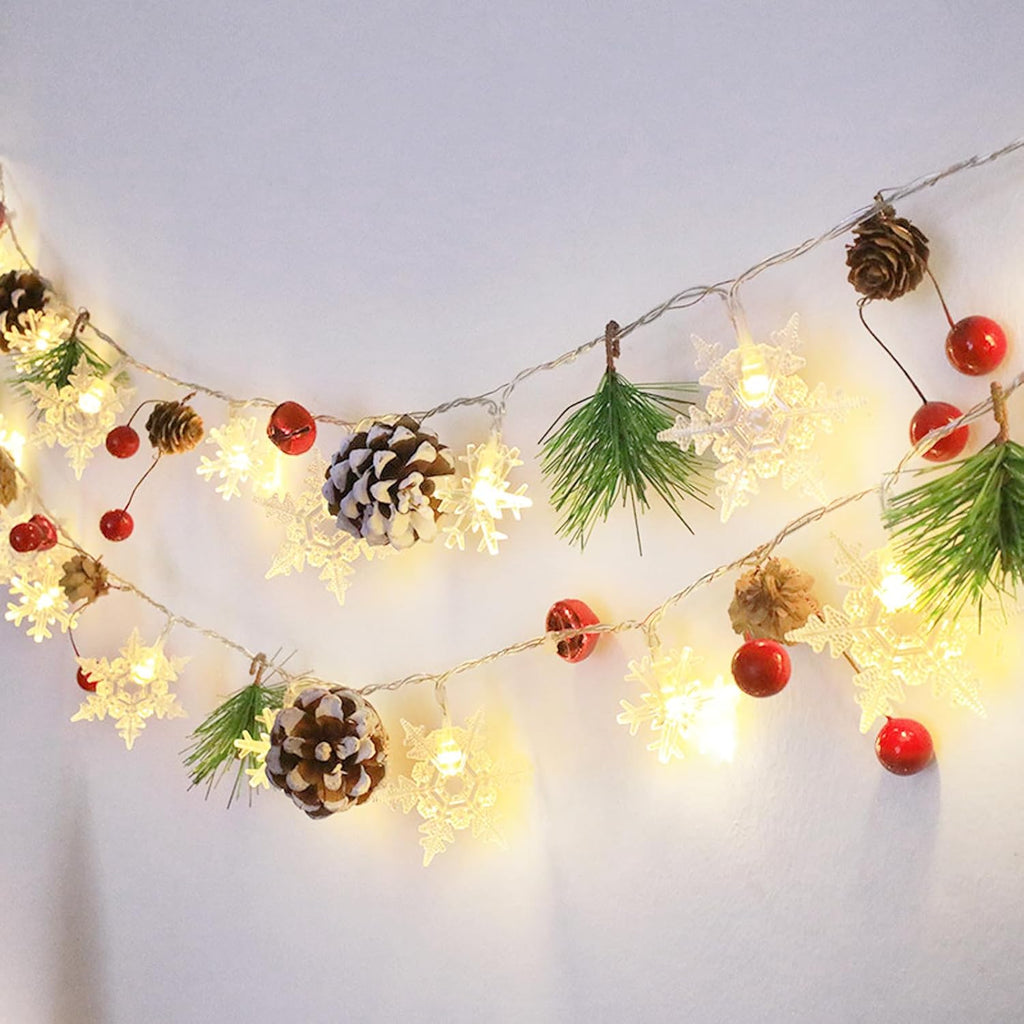 Christmas Decoration Light Pinecone Snowflake String Lights 2M 20-LED