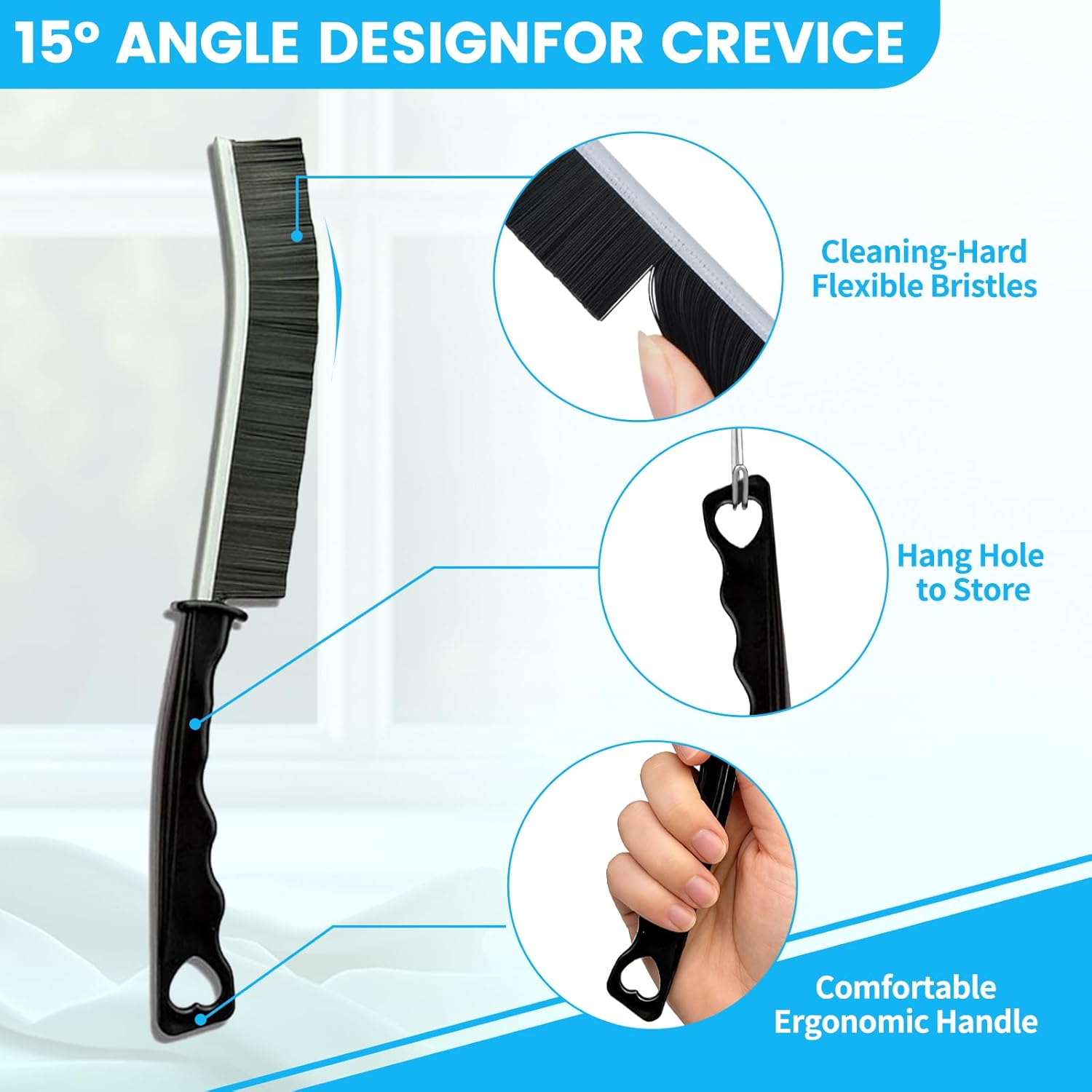 16PCS Crevice Cleaning Brush Set – Deep Gap & Window Groove Cleaner