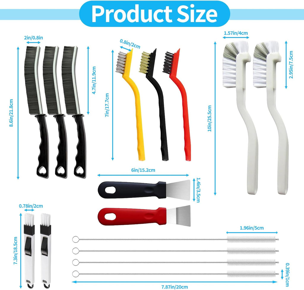 16PCS Crevice Cleaning Brush Set – Deep Gap & Window Groove Cleaner