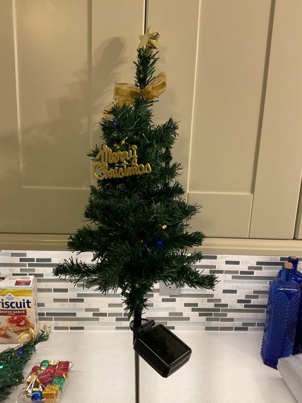 Mini Tabletop Christmas Tree 20" – DIY Xmas Artificial Tree with LED Lights & Ornaments | Home, Office & Party Decoratio