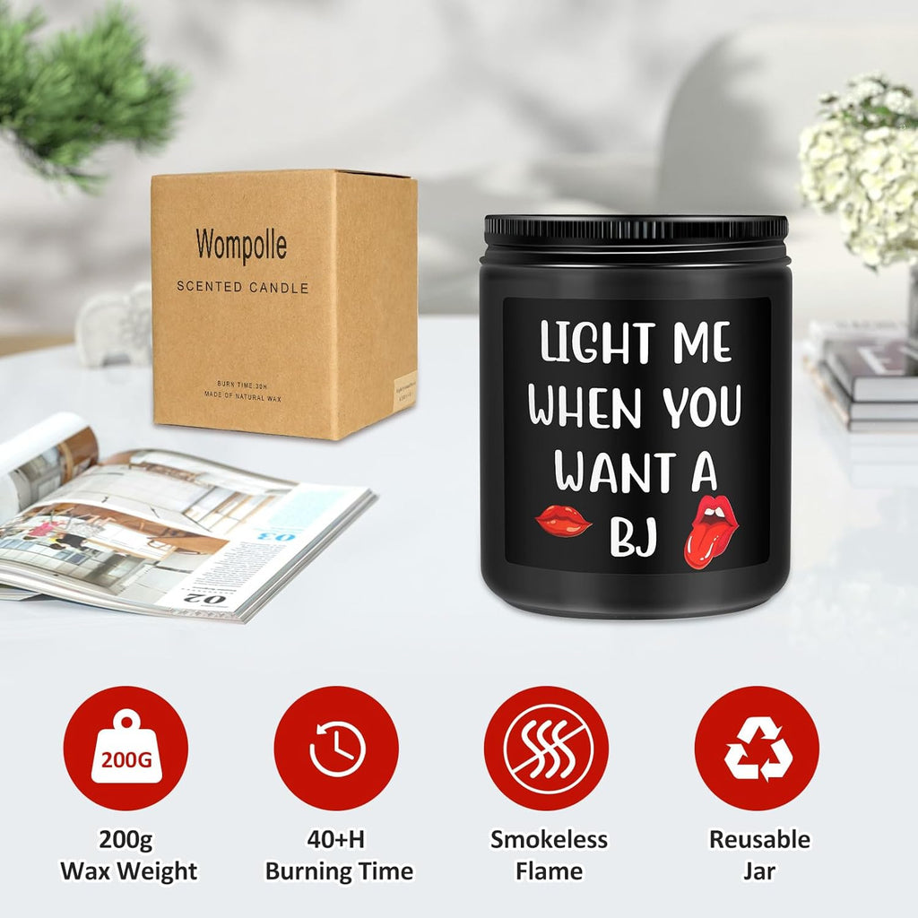 Funny Scented Candle for Him – Sandalwood Valentine’s Gift