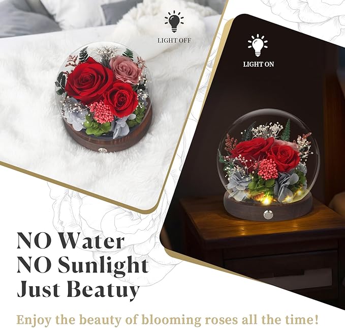 Valentine’s Day Gifts for Her – Forever Rose Birthday Gift for Women, Romantic Keepsake