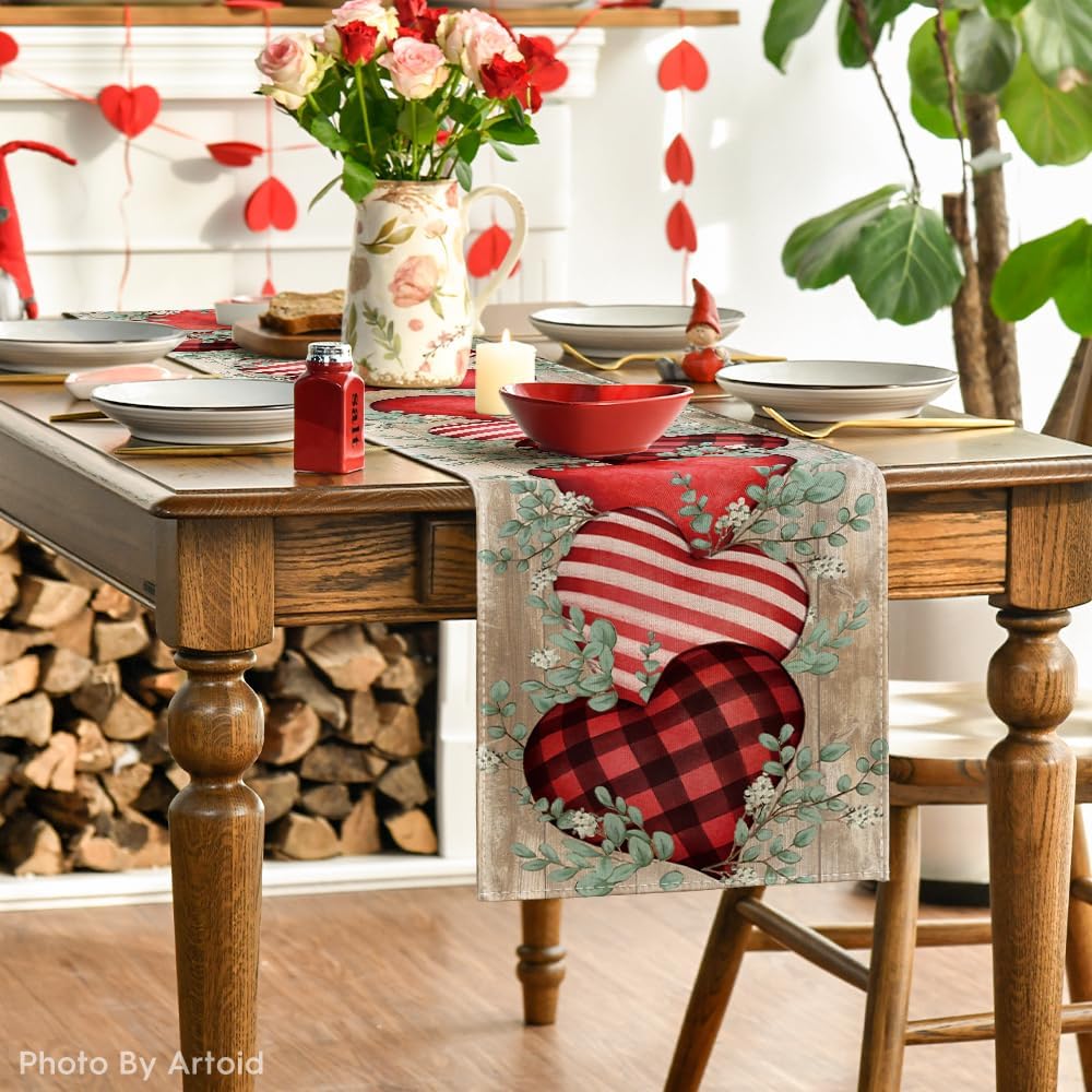 Valentine's Table Runner for Home Party Decor
