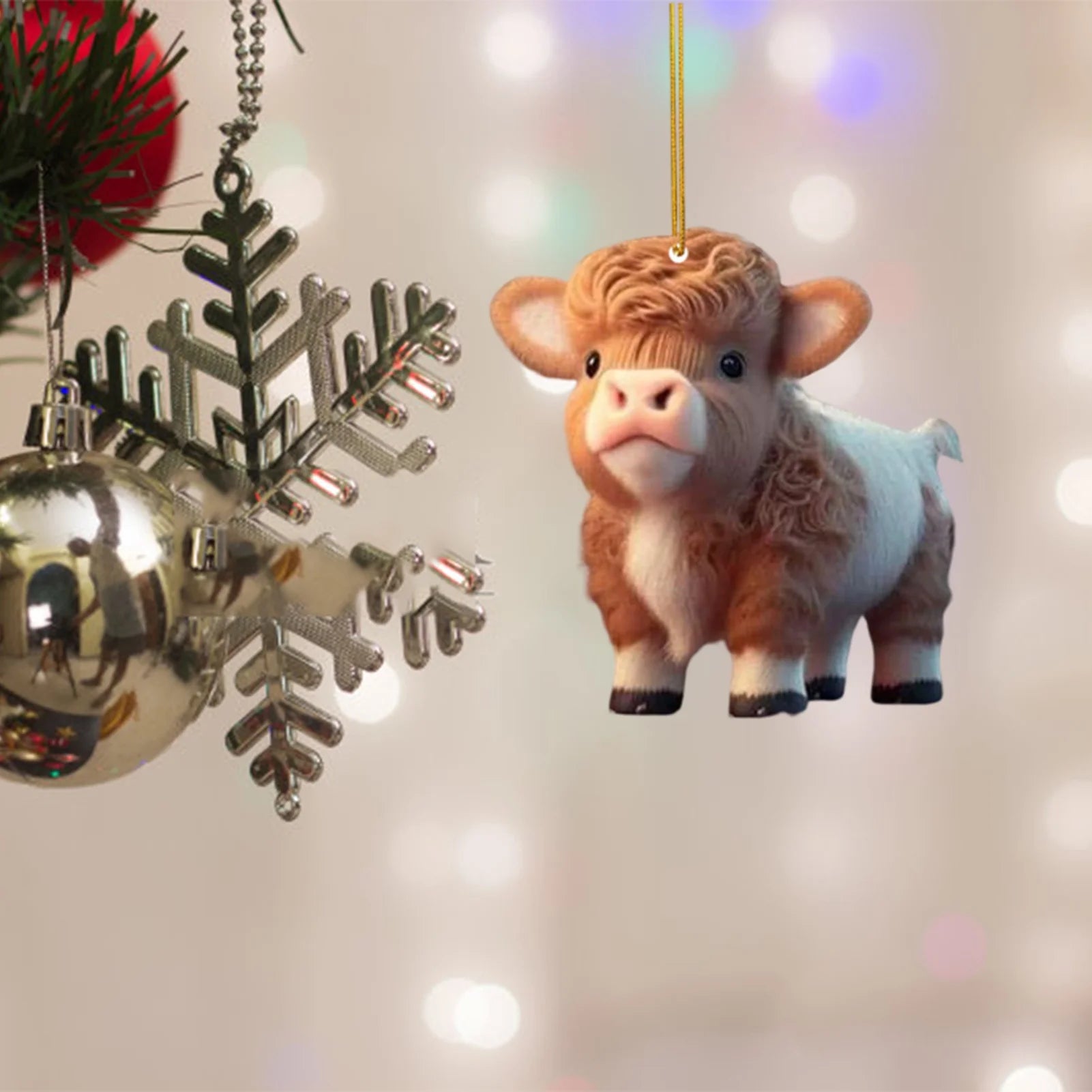 Cute Cartoon Cow Hanging Pendant – Car &amp; Christmas Ornament