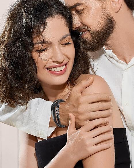 Men’s Infinity Knot Leather Bracelet – Valentine’s Gift for Him