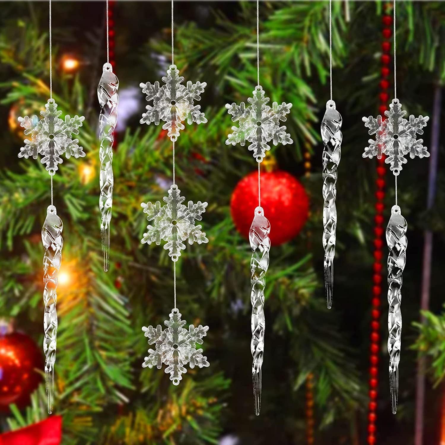 36PCS Crystal Christmas Tree Ornaments