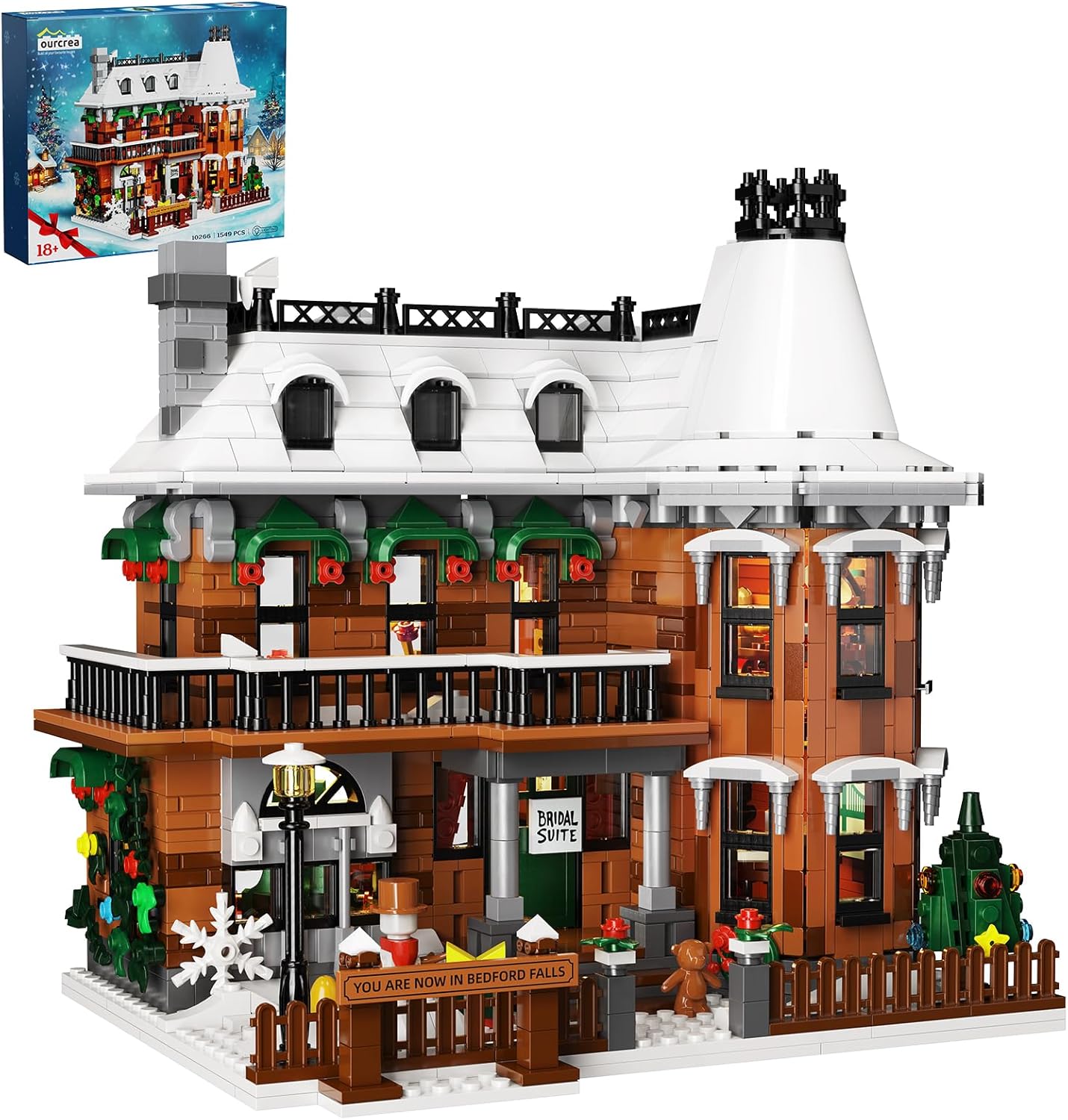 It’s a Wonderful Life Snow House Building Set – 1549PCS with LED Light