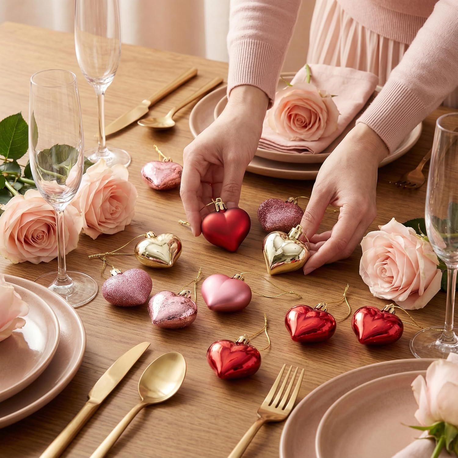 16Pcs Valentine's Day Heart Shaped Ornaments Gift Pack