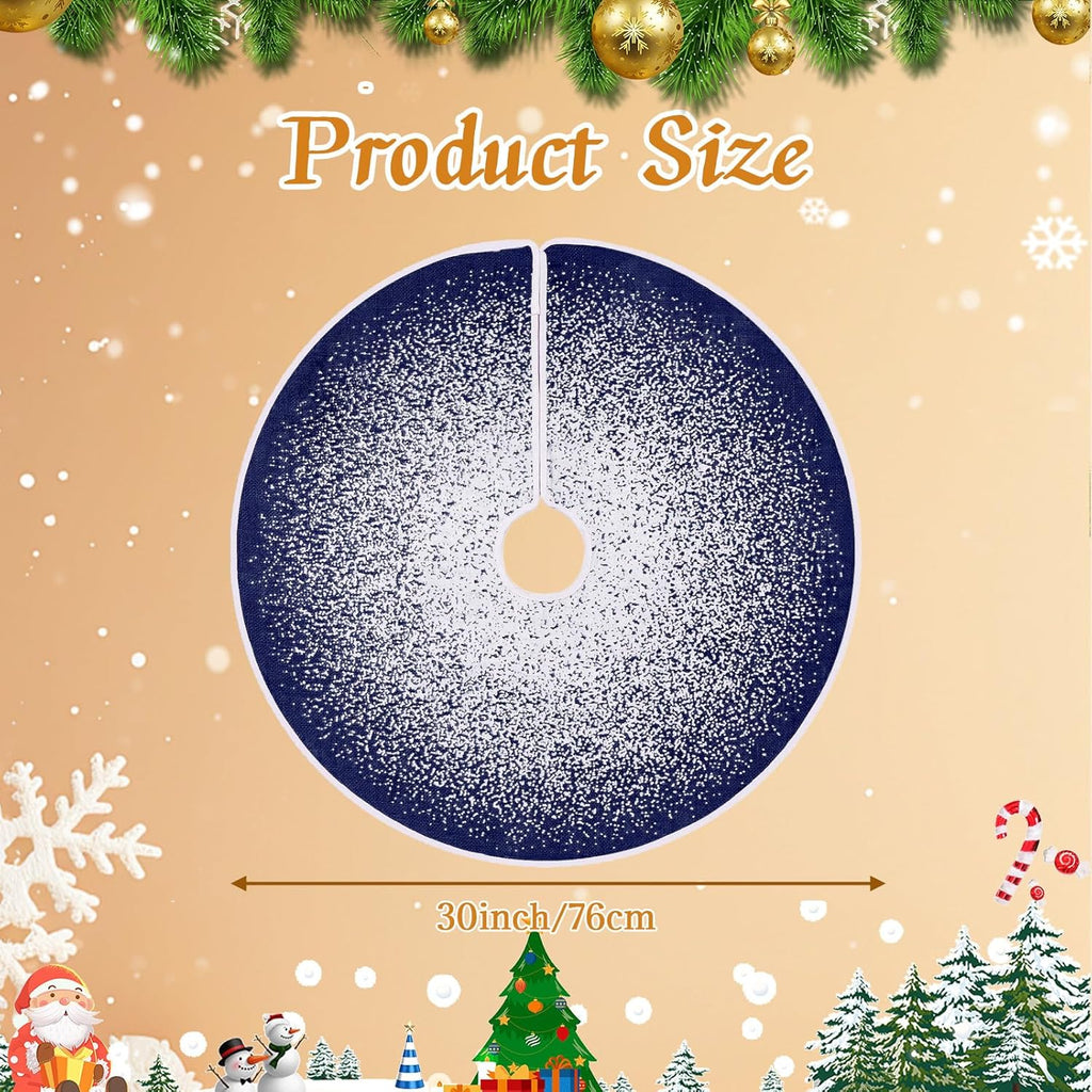 Christmas Tree Skirt, 30 Inch Rustic Burlap Tree Skirt with Red Car and Letter