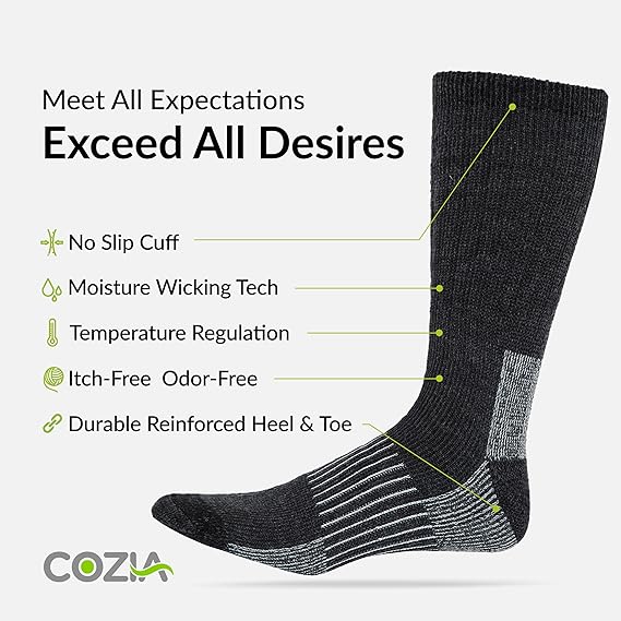 COZIA Merino Wool Socks for Men & Women Casual Warm Winter Cozy Thermal Socks