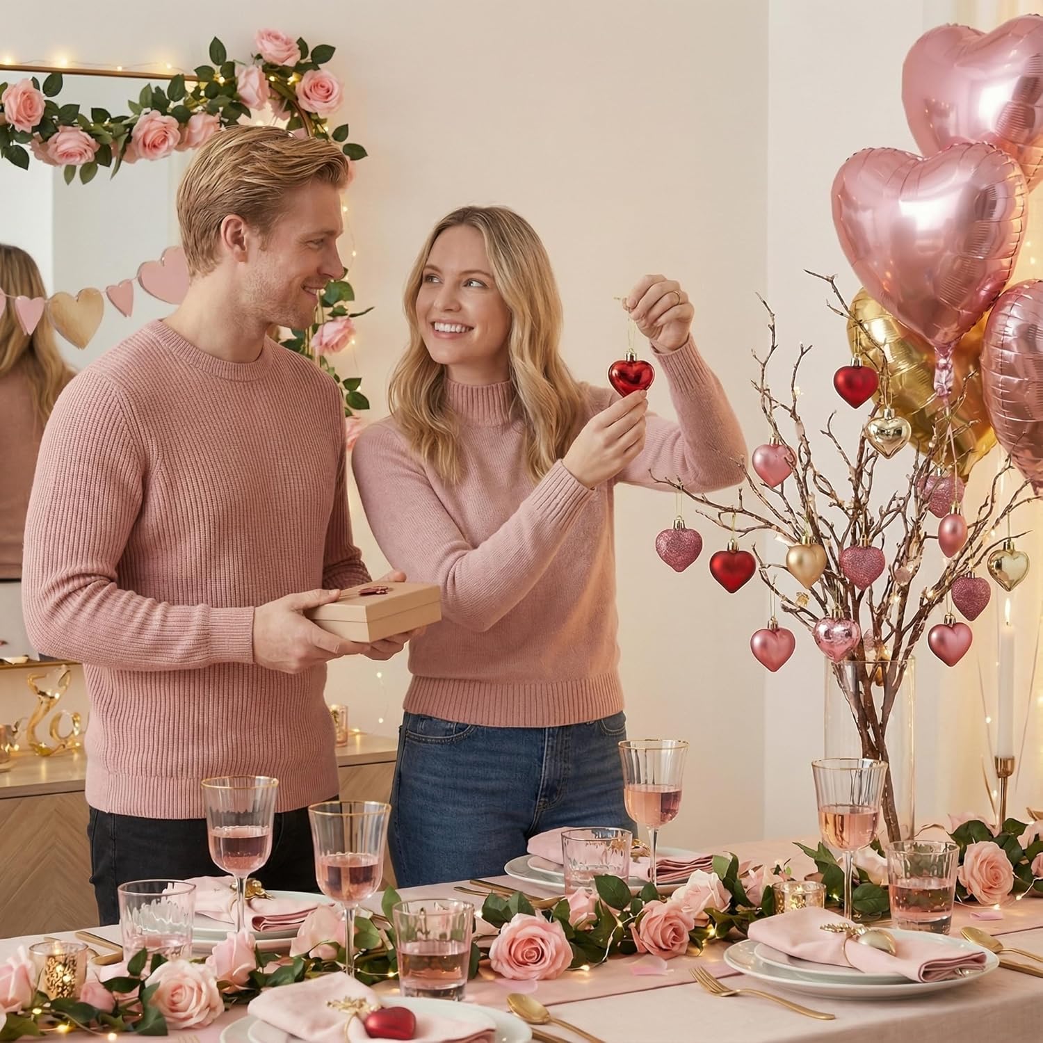 16Pcs Valentine's Day Heart Shaped Ornaments Gift Pack