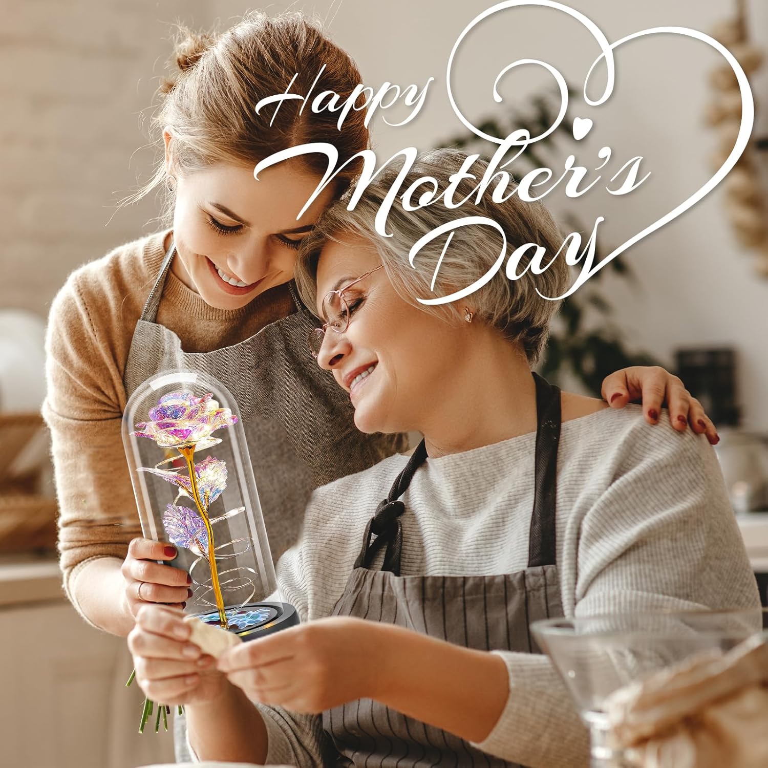 Otlonpe Glass Rose Flower – Perfect Gift for Women | Christmas, Birthday, Valentine’s Day