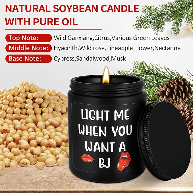 Funny Scented Candle for Him – Sandalwood Valentine’s Gift