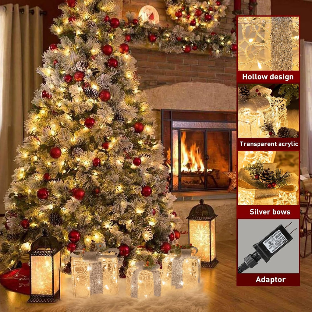 3 set Christmas Lighted Gift Boxes