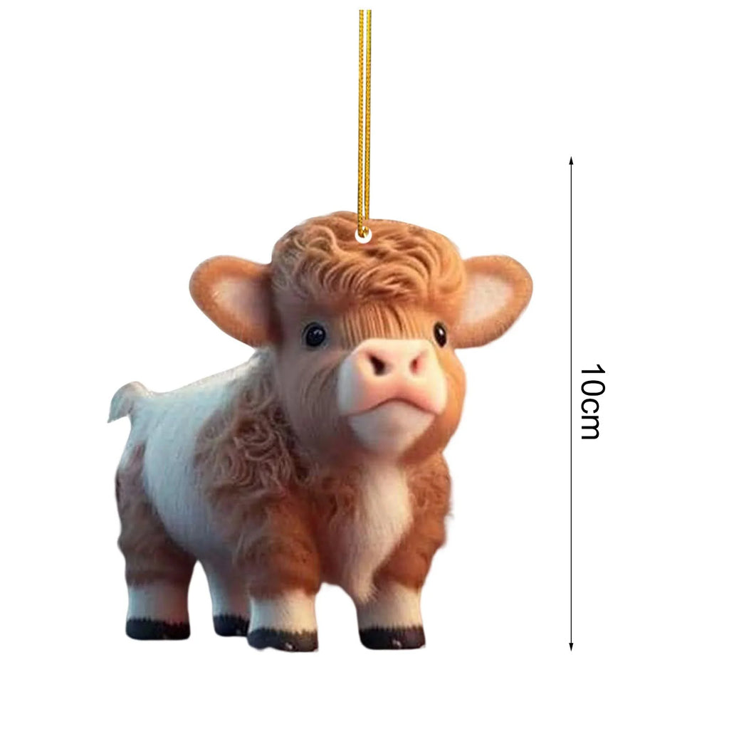 Cute Cartoon Cow Hanging Pendant – Car &amp; Christmas Ornament