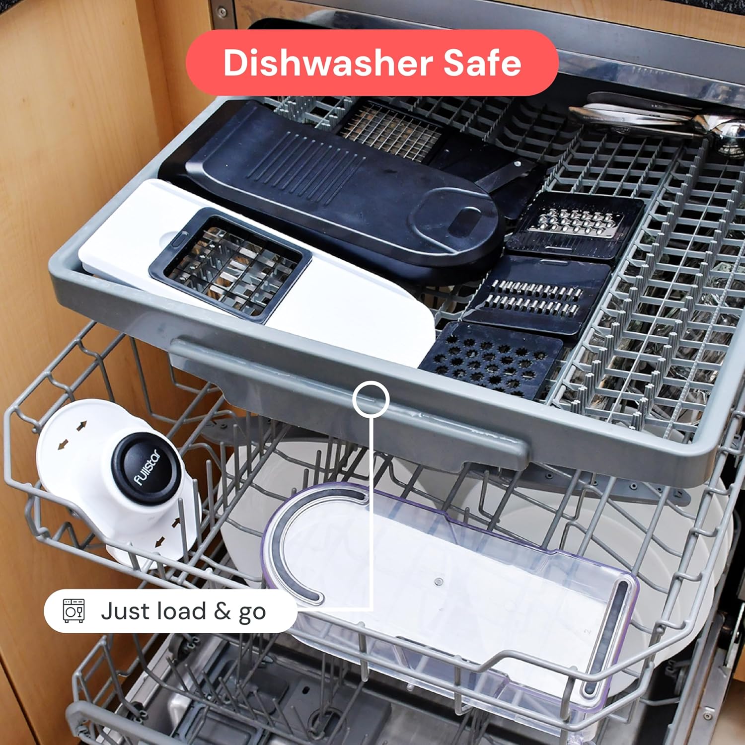 Vegetable Chopper & Mandoline Slicer – 6-in-1 Julienne Cutter, Dicer & Grater for Onion, Potato, Salad & Cheese (Compact, White)