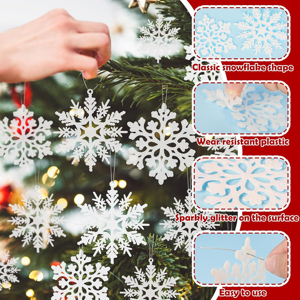 24PCS Snowflake Ornaments