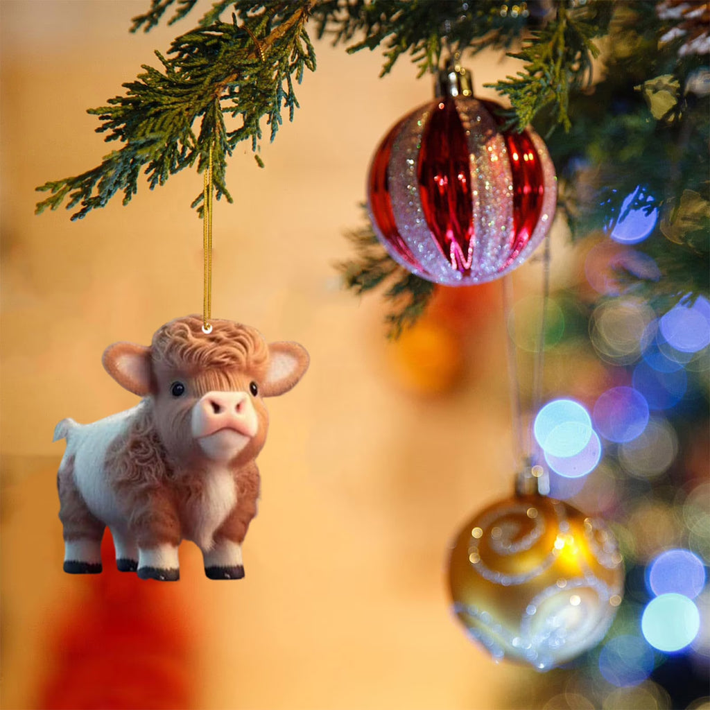 Cute Cartoon Cow Hanging Pendant – Car &amp; Christmas Ornament