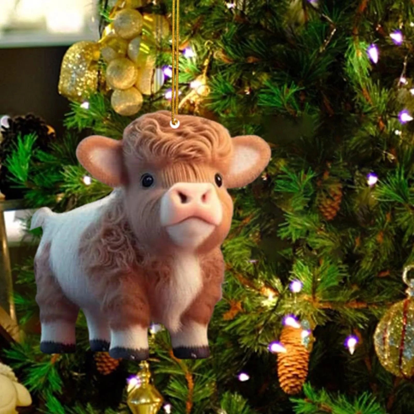 Cute Cartoon Cow Hanging Pendant – Car &amp; Christmas Ornament