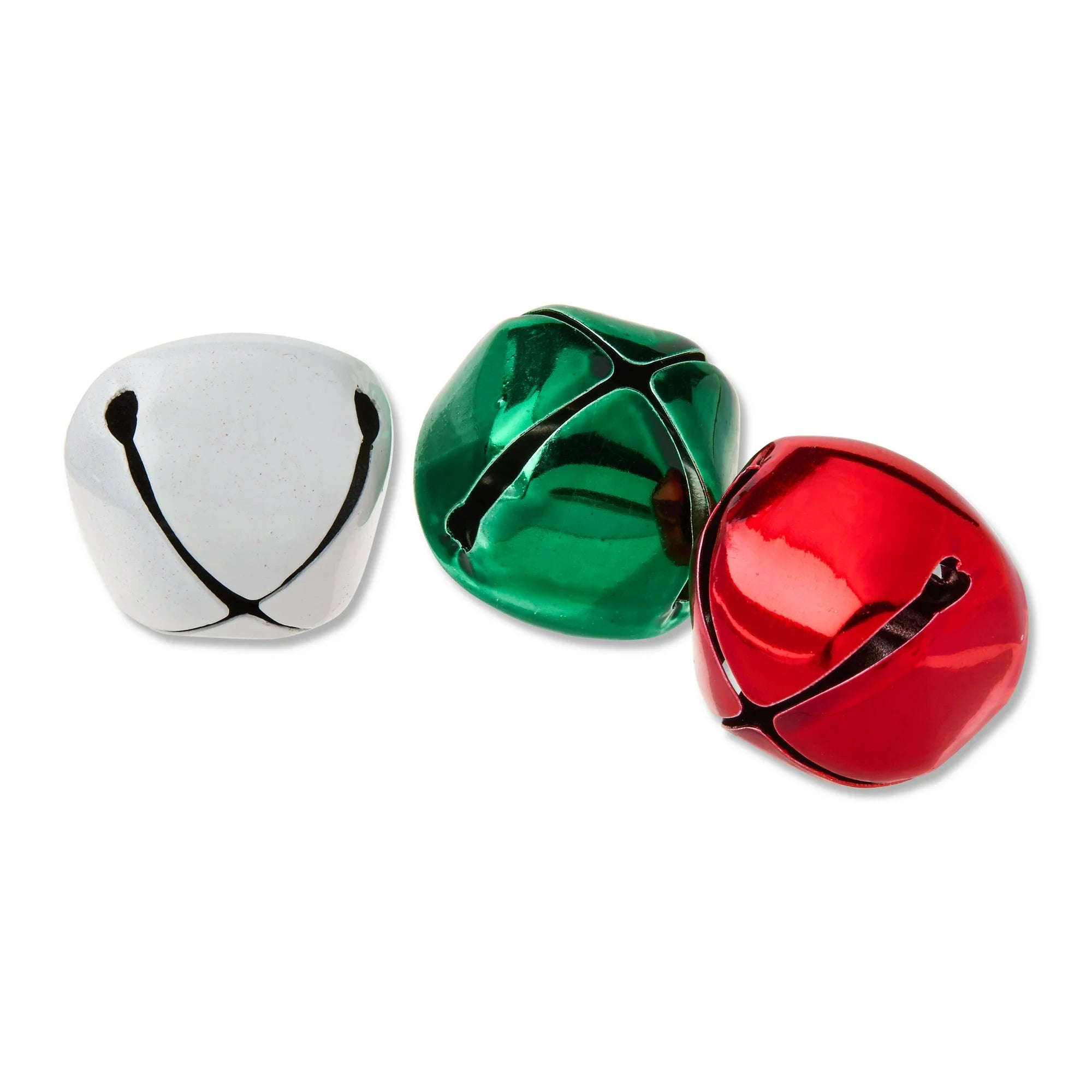 Red, Green, and White Metal Bell Christmas Ornaments, 1", 18 Count